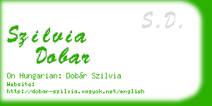 szilvia dobar business card